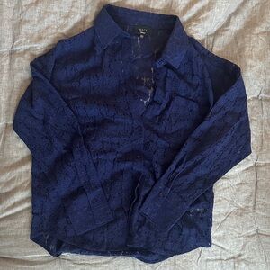 Vici Deep Blue Lace button up Shirt